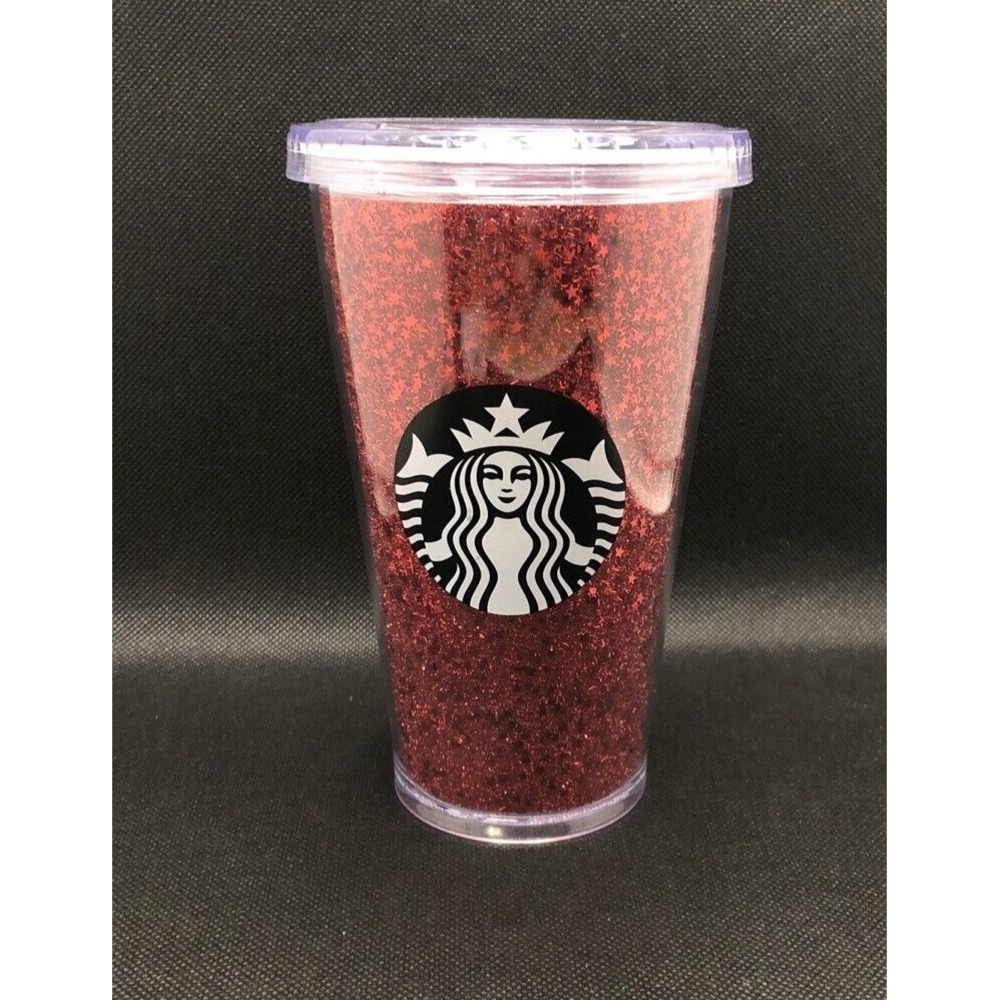 Starbucks 2018 Holiday Red Glitter Cup Tumbler 16oz